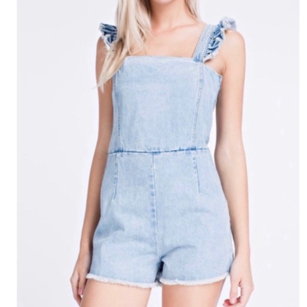 HONEY PUNCH DENIM ROMPER